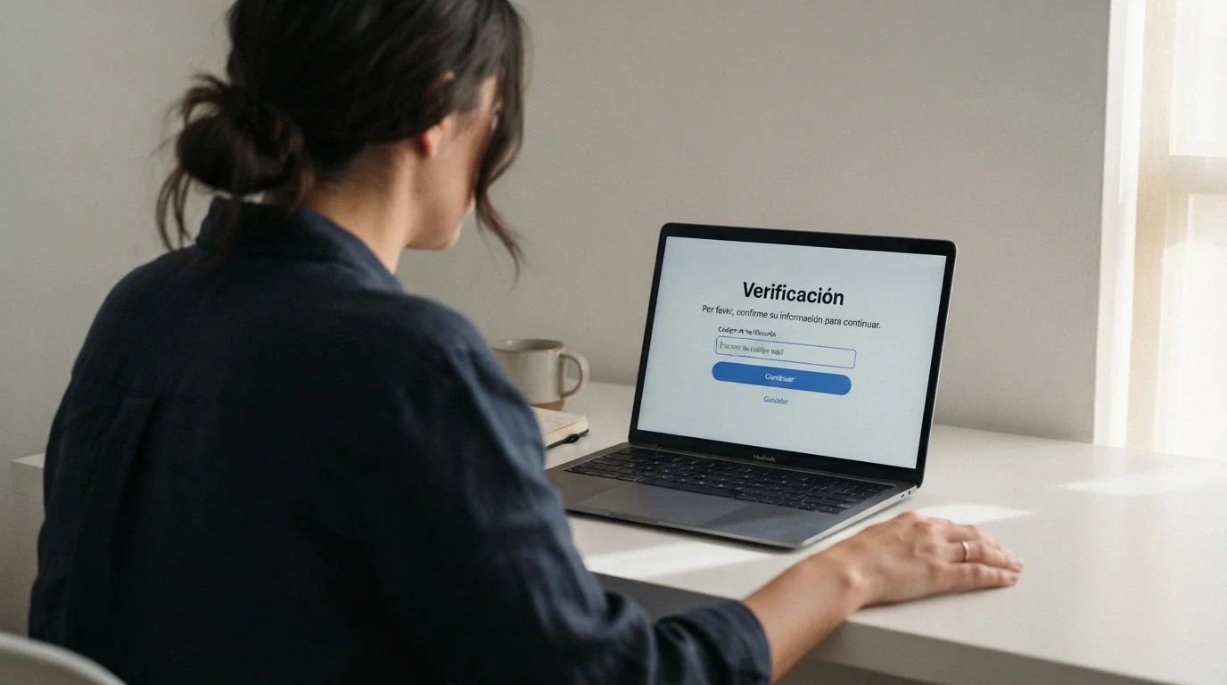 Interfaz de registro en un casino online con el campo de verificación de identidad destacado