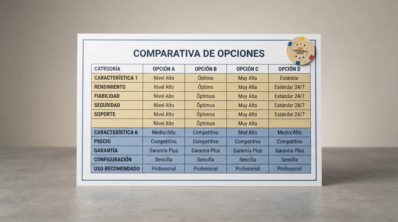 Una tabla comparativa con filas de operadores y columnas de licencia y aceptación de DOGE, con las filas de casinos que aceptan DOGE resaltadas