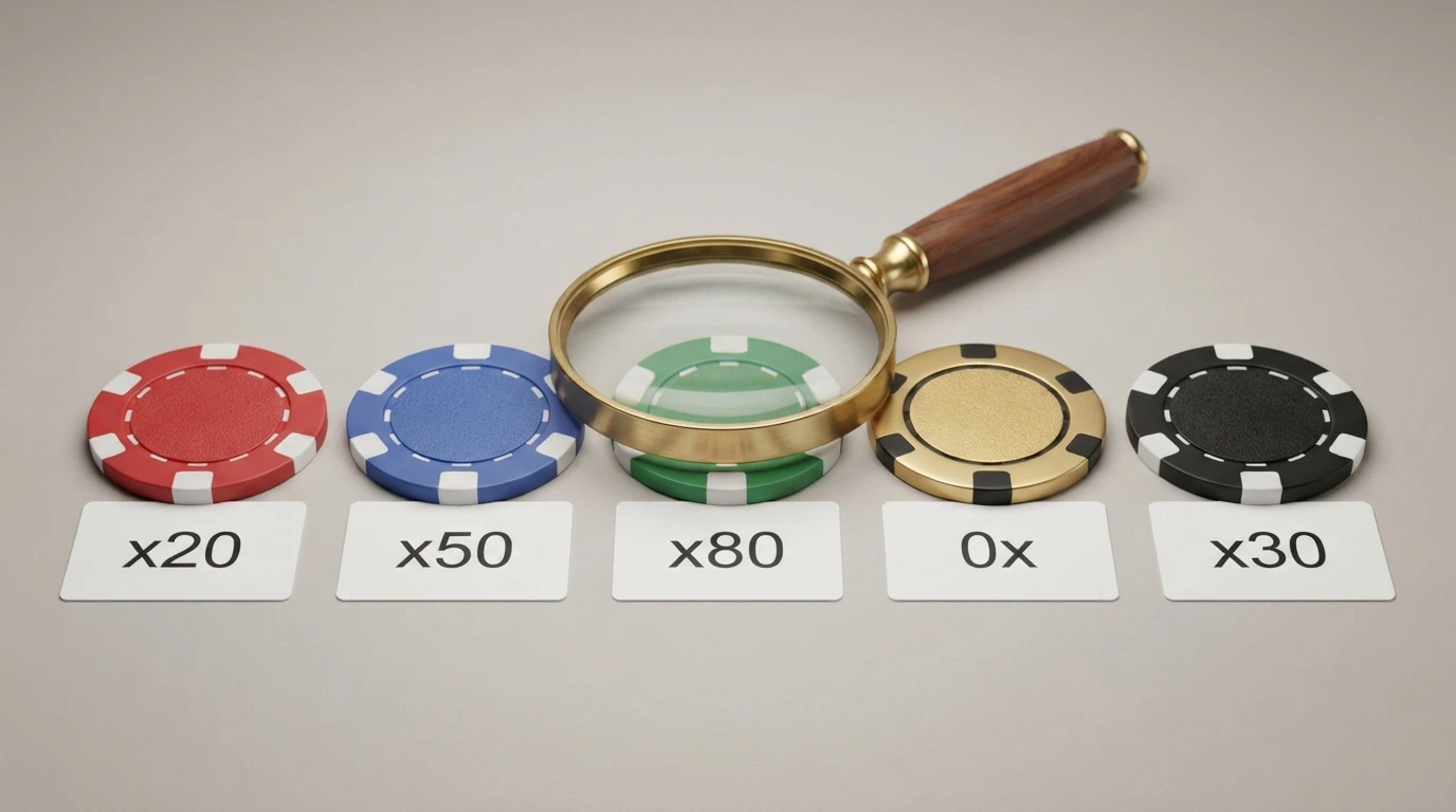 Varios logotipos de casinos online con licencia DGOJ alineados sobre una mesa de juego virtual, con una lupa destacando el sello de dominio .es
