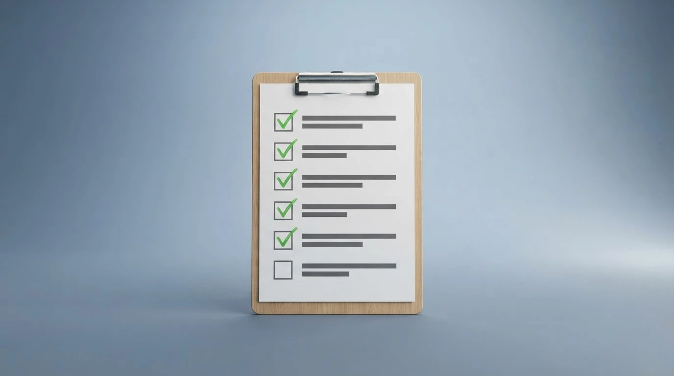 Lista de verificación con los criterios de evaluación: licencia DGOJ, dominio .es, rollover, caducidad, contribución de juegos y máximo de ganancias