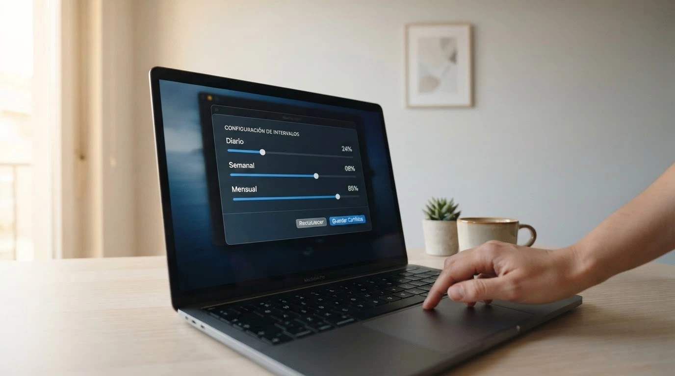 Panel de control de límites de depósito en un casino online con los umbrales diario, semanal y mensual