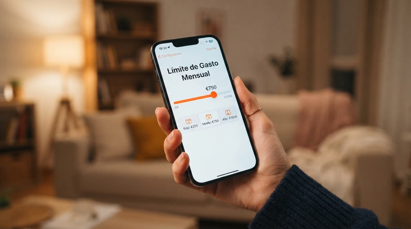 Interfaz de configuración de límites de depósito en un casino online, con un deslizador para ajustar el límite diario, semanal y mensual