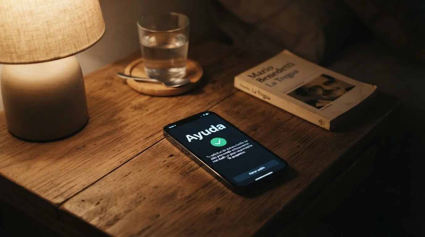 Teléfono móvil mostrando la pantalla de autoexclusión del RGIAJ o el número de ayuda FEJAR