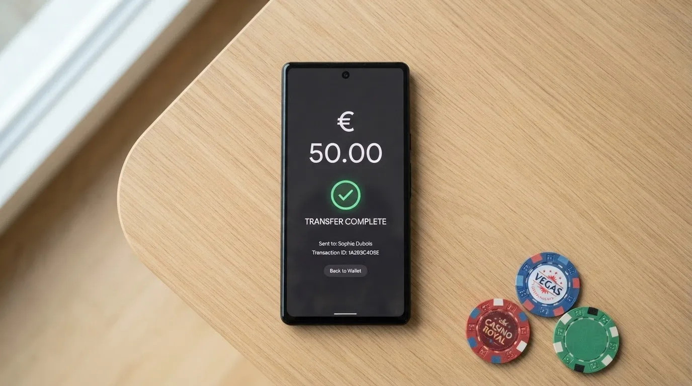Cartera digital mostrando una transacción de Litecoin hacia un casino online