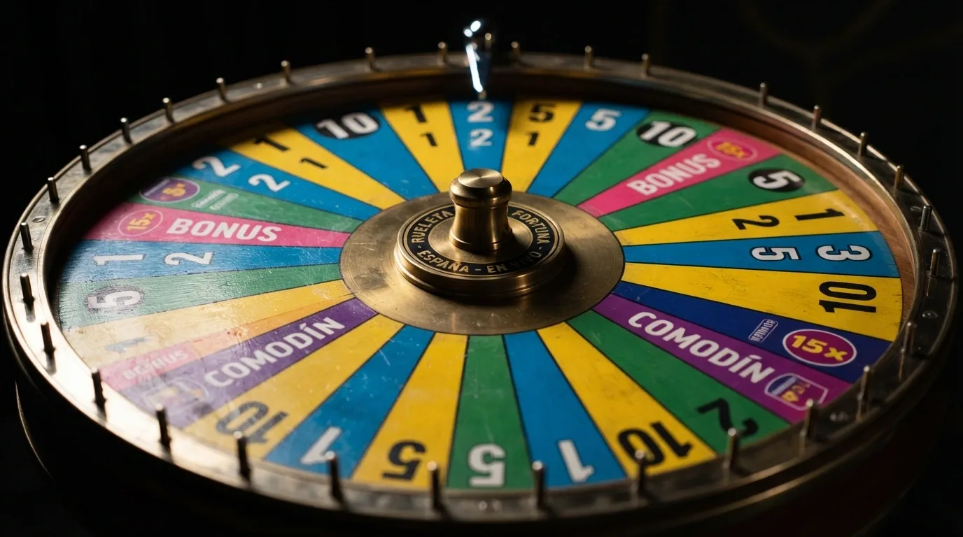 Primer plano de la rueda de Crazy Time mostrando los segmentos de números (1, 2, 5, 10) y las casillas de bonificación (Coin Flip, Cash Hunt, Pachinko, Crazy Time)