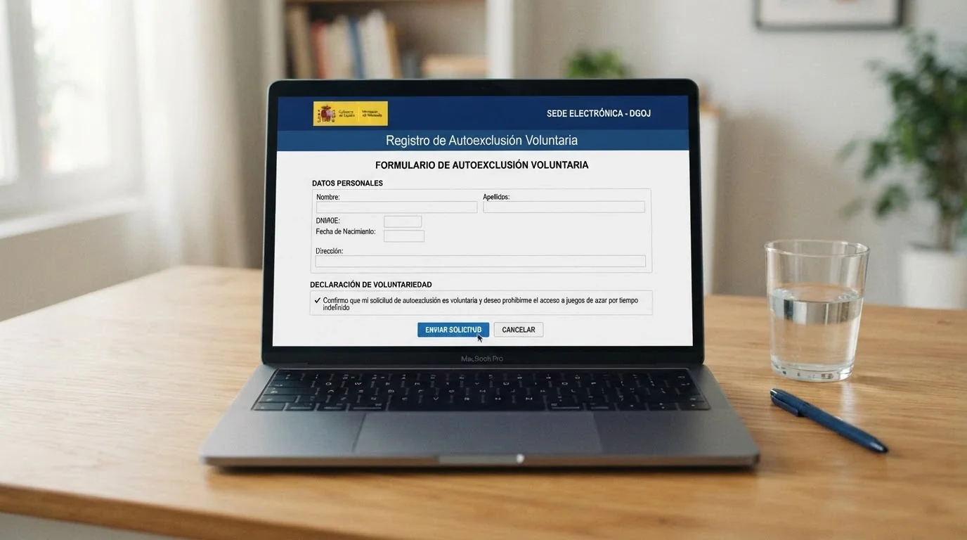 Pantalla del formulario de inscripción en el RGIAJ a través de la sede electrónica de la DGOJ